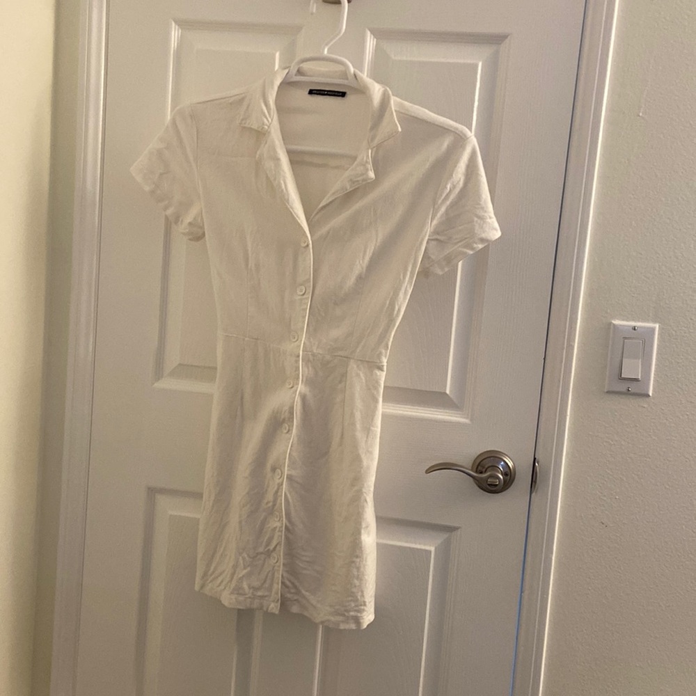 White brandy Melville button down dress